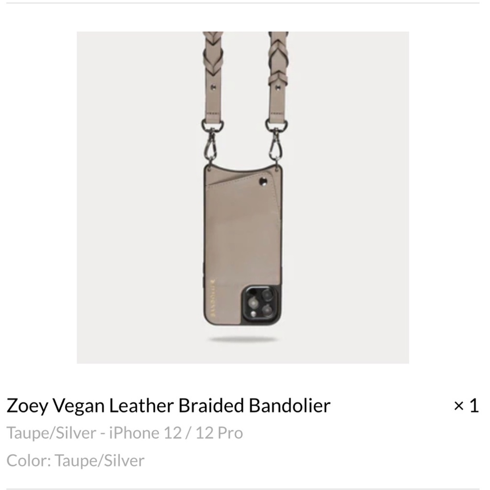 Zoey Vegan Leather Bandolier case for iPhone 12 / iPhone 12 pro